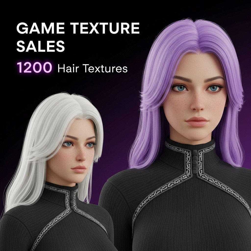 Game Texture Sales - 1200 Hair textures